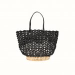 1_Basket_rafia_Crochet_with_handle_in_leather_col_Black_and_natural_RUSH_Gabriela_Vlad