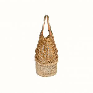 Basket_rafia_Crochet_with_handle_in_leather_bicolor_Natural_Gold_and_natural_RUSH